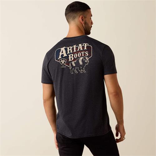 Pánské pracovní triko Ariat American Bison, šedé - vel. XXL Tričko pracovní pánské Ariat American Bison, šedé, vel. XXL