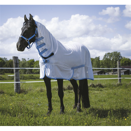 Deka proti hmyzu s krkem Riding World Combo, bílá - vel. 135 cm Deka síťovaná s krkem RW, bílá, vel. 135 cm