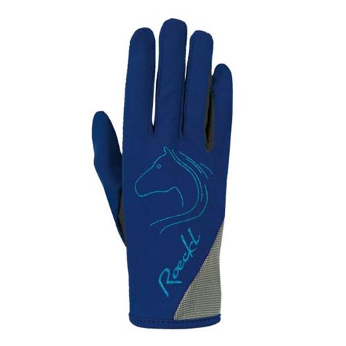 Dětské jezdecké rukavice Roeckl Tryon - modré, vel. 6