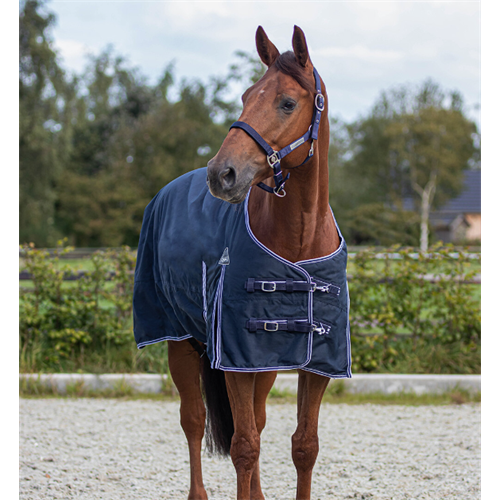 Nepromokavá deka QHP Luxury s fleecem, modrá - vel. 145 cm Deka neprom. QHP Luxury s fleecem, 145 cm