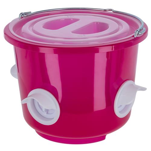 Kbelíkové krmítko pro slepice, růžové, 12 l Krmítko kbelíkové pro slepice, růžové, 12 l.