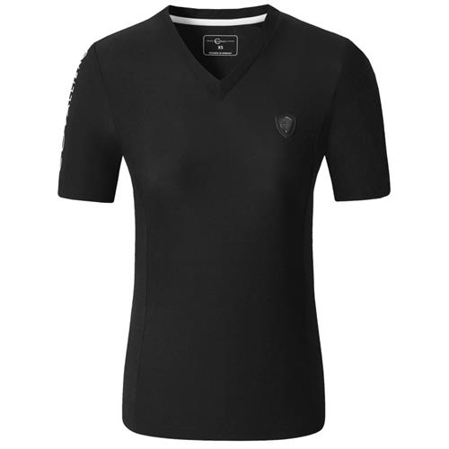Dámské triko Covalliero V-Shape S/S 2025, černé - vel. XL