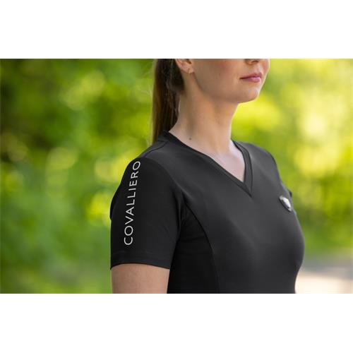Dámské triko Covalliero V-Shape S/S 2025, černé - vel. XL Triko V-shape Covalliero SS 2025, černé, XL