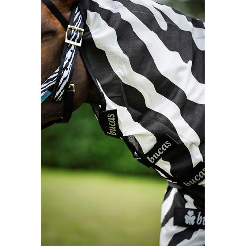 Síťovaná deka proti hmyzu Bucas Buzz-Off SS 26, zebra - vel. 145 cm Síťová deka s krkem Bucas Buzz-Off SS 26, zebra, vel. 145