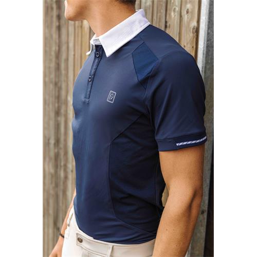 Pánské závodní triko Equitheme Polo Victor, SS 26, modré - vel. L Pánské triko Equithéme Polo Victor SS 26, modré, vel. L