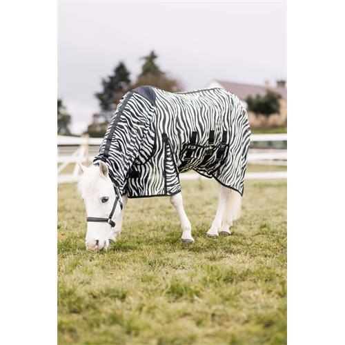 Deka proti hmyzu Horze Defender Pony, s krkem, zebra - vel. 95 cm Deka síťovaná Horze Defender s krkem, zebra 95 cm