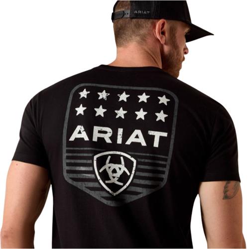 Pánské pracovní triko Ariat Stripe Patriot, černé - vel. L Triko pánské Ariat Stripe Patriot, černé, vel. L