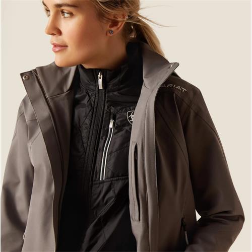 Dámská nepromokavá bunda Ariat Coastal AW 26, šedá - vel. M Bunda nepromokavá Ariat Coastal, tm. šedá, vel. M