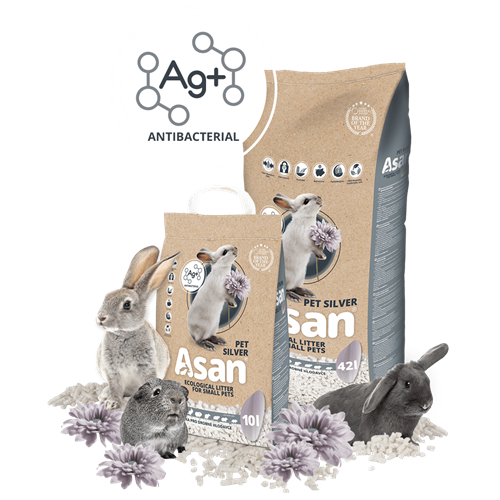 Stelivo pro hlodavce Asan Pet Silver - 42 l