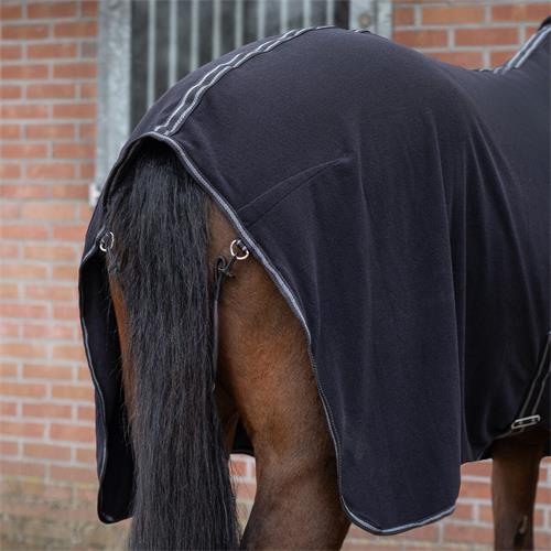 Odpocovací deka s krkem QHP Terry-Dry, černá - vel. 115/155 cm Deka odpocovací s krkem QHP Terry-Dry, černá, vel. 115/155 cm