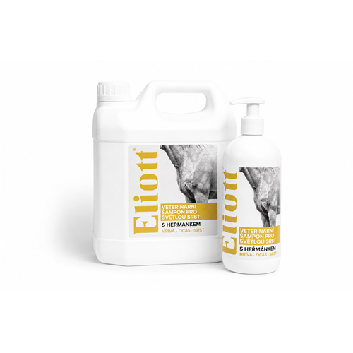 Šampon bylinný s heřmánkem Eliott pro světlé koně - 500 ml Šampon bylinný pro světlé koně s heřmánkem Eliott, 500 ml