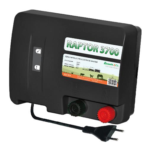 Zdroj pro elektrický ohradník RAPTOR 3700, síťový, 2,5 J Elektrický ohradník RAPTOR 3700