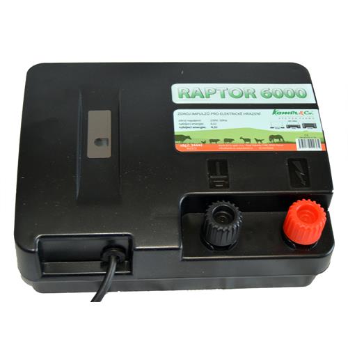Zdroj pro elektrický ohradník RAPTOR 6000, síťový, 4,5 J Elektrický ohradník Raptor 6000
