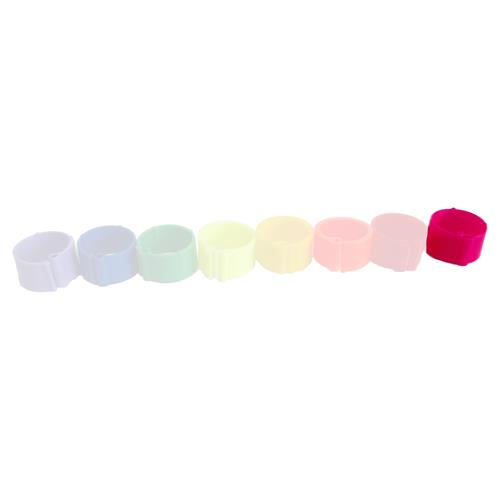 Zámkové rozlišovací kroužky na slepice 16 mm - růžová Kroužky rozlišovací pro drůbež 16 mm, klip, neon růžová, 1 ks
