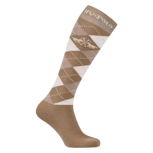 Jezdecké podkolenky HVP Argyle, SS 26, champagne - vel. 39-42 Podkolenky HV Polo Argyle SS 26, champagne, vel. 39-42