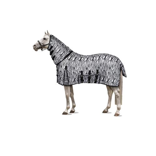 Deka proti hmyzu Horze Defender Pony, s krkem, zebra - vel. 85 cm Deka síťovaná Horze Defender s krkem, zebra 85 cm