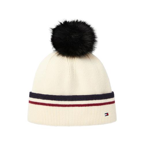 Čepice Tommy Hilfiger Dean Pom Pom, AW 26/27, krémová Čepice Tommy Hilfiger Dean Pom Pom, AW 26/27, krémová