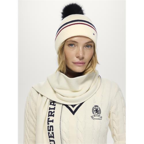 Čepice Tommy Hilfiger Dean Pom Pom, AW 26/27, krémová Čepice Tommy Hilfiger Dean Pom Pom, AW 26/27, krémová
