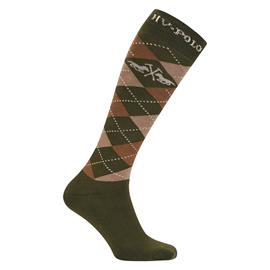 Jezdecké podkolenky HV Polo Argyle, AW 26/27, zeleno-hnědé