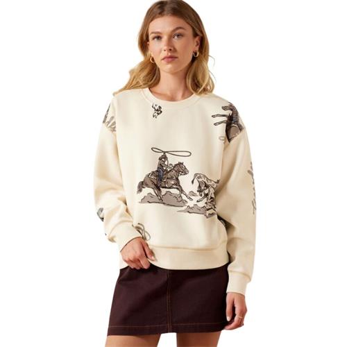 Dámská mikina Ariat Rancher, AW 26/27, světle béžová - vel. S Mikina dámská Ariat Rancher, světlá, vel. S AW 26/27