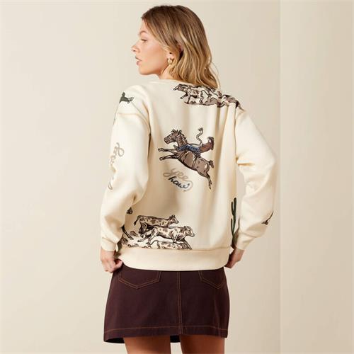 Dámská mikina Ariat Rancher, AW 26/27, světle béžová - vel. XL Mikina dámská Ariat Rancher, světlá, vel. XL AW 26/27
