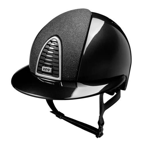 Bezpečnostní jezdecká přilba KEP Italia Cromo 2.0 Shine Black Star Polo, černá - M, vel. 51 Přilba KEP Cromo 2.0 Shine Black Star Polo, černá, vel. M, 51