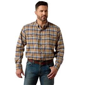 Pánská košile Ariat Rebar Flannel, khaki