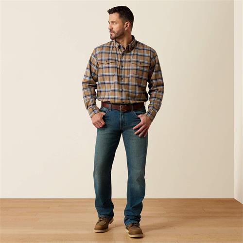 Pánská košile Ariat Rebar Flannel, khaki - vel. XL Košile pánská pracovní Ariat Rebar Flannel, khaki, vel. XL