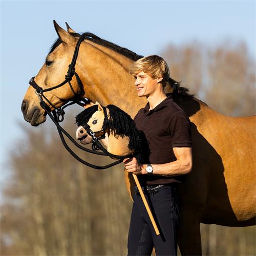 Set ohlávka akupresurní+otěže pro hobby horse, QHP Nalanta, černá Set ohlávka akupresurní+otěže pro hobby horse, QHP Nalanta, černá