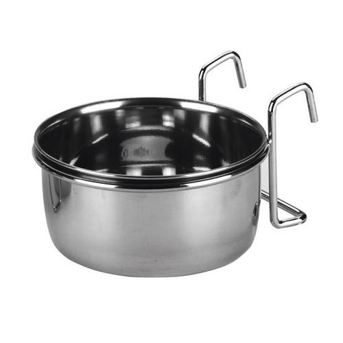 Nerezová miska, závěsná - 300 ml Miska nerezová, závěsná na klec 300ml, průměr 9,5 cm