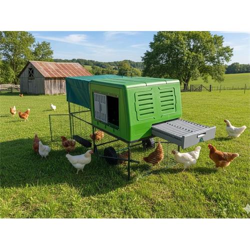 Plastový kurník Gaun s kovovým výběhem pro 5 slepic Kurník pro slepice plastový s kovovým výběhem, 205×121×120 cm