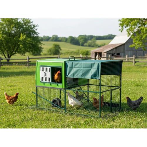 Plastový kurník Gaun s kovovým výběhem pro 5 slepic Kurník pro slepice plastový s kovovým výběhem, 205×121×120 cm