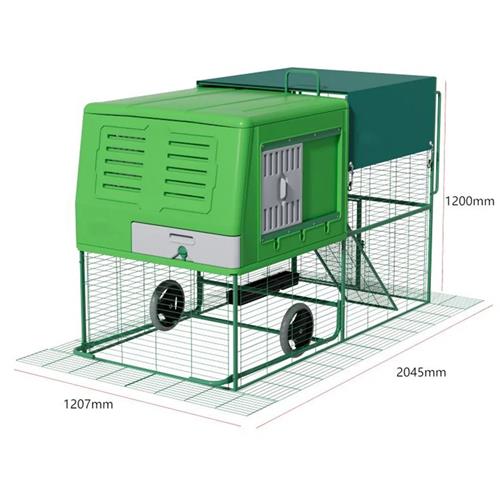 Plastový kurník Gaun s kovovým výběhem pro 5 slepic Kurník pro slepice plastový s kovovým výběhem, 205×121×120 cm
