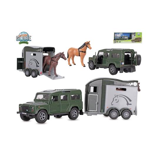 Auto Land Rover- kov, s přívěsem pro koně Auto Land Rover- kov, s přívěsem pro koně