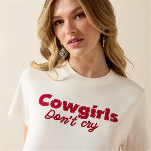 Dámské tričko Ariat Cowgirls Dont Cry, bílé - vel. L Tričko dámské Ariat Cowgirl's Don't Cry, bílé, vel. L